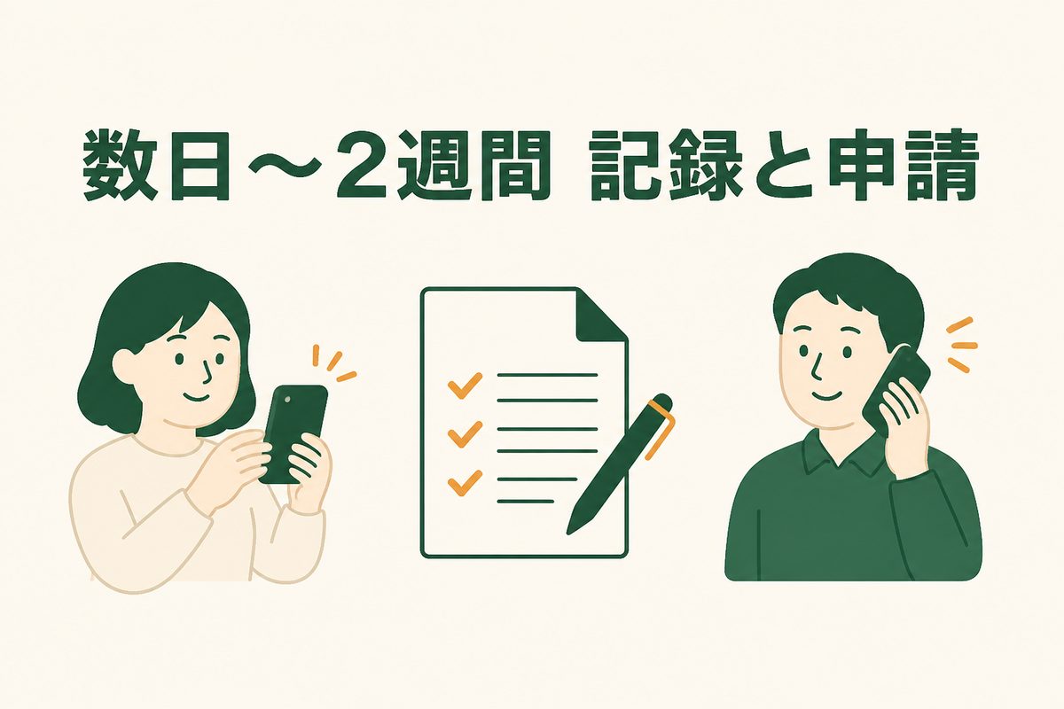 数日〜2週間 記録と申請